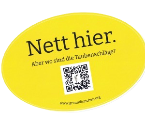 Aufkleber, Nett hier